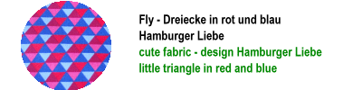 Fly mini Dreiecke in blau rot -Hamburger Liebe