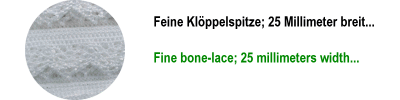 Klöppelspitze Weiss 25mm Feston